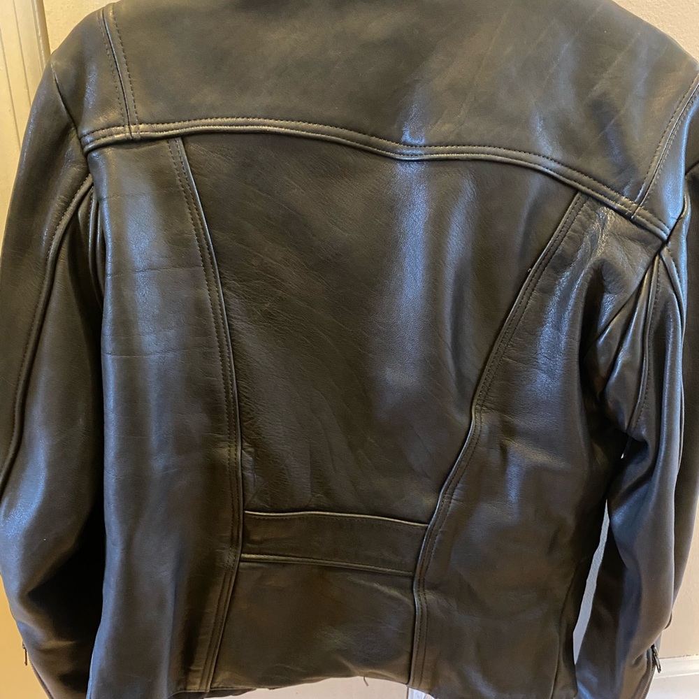 Heavy black leather jacket